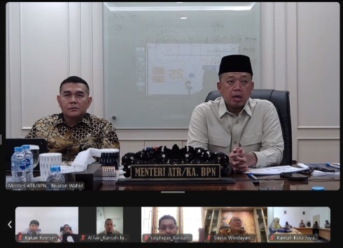 Temui Jajaran Kanwil BPN Provinsi Papua dan Sumatra Utara secara Daring, Menteri Nusron: Kita Harus Melayani Rakyat